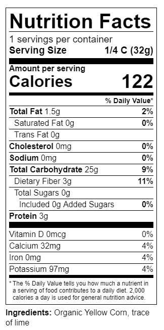 CORN FLOUR NUTRITION FACTS 100G visual data 6